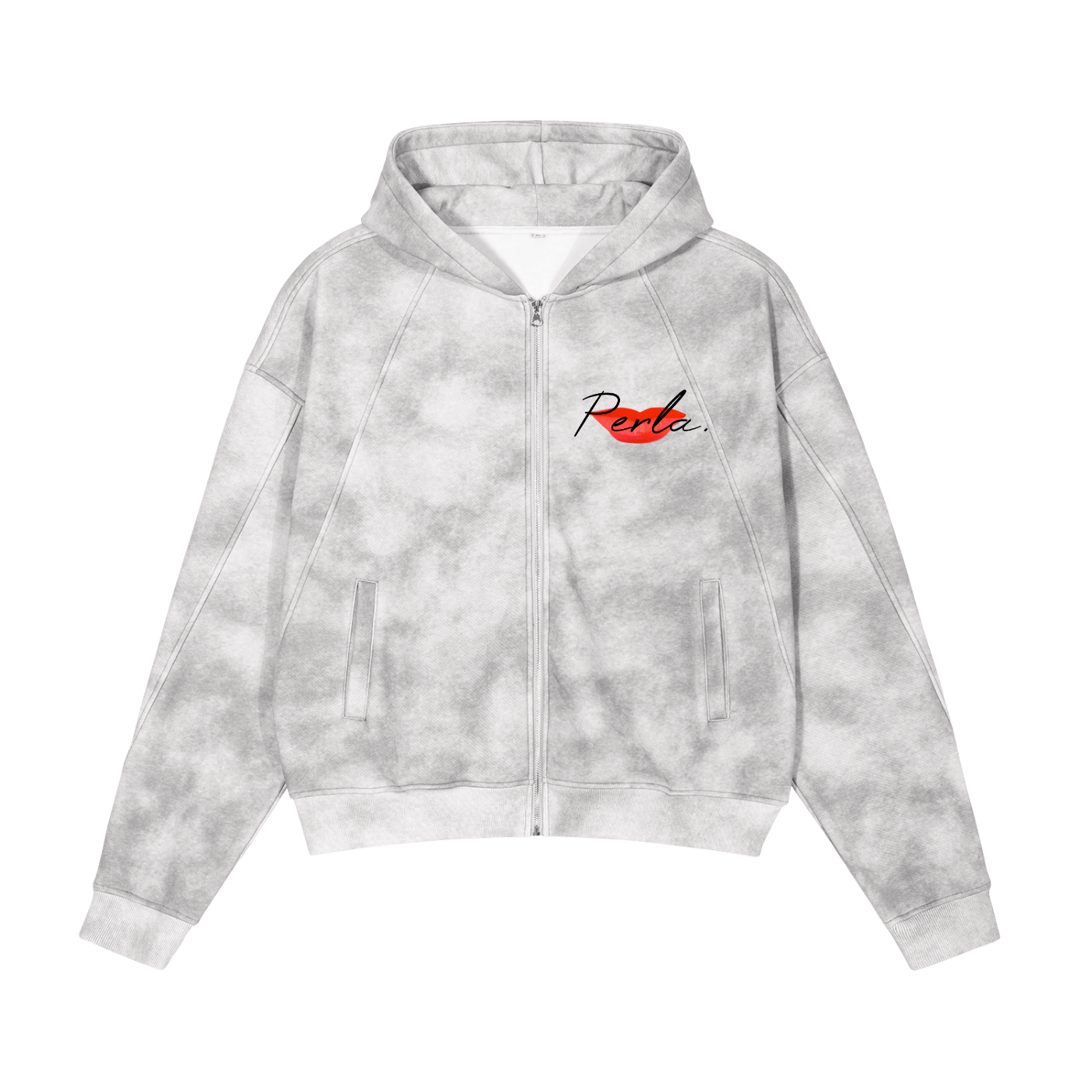 Vintage-Washed Boxy Zip-Up Hoodie