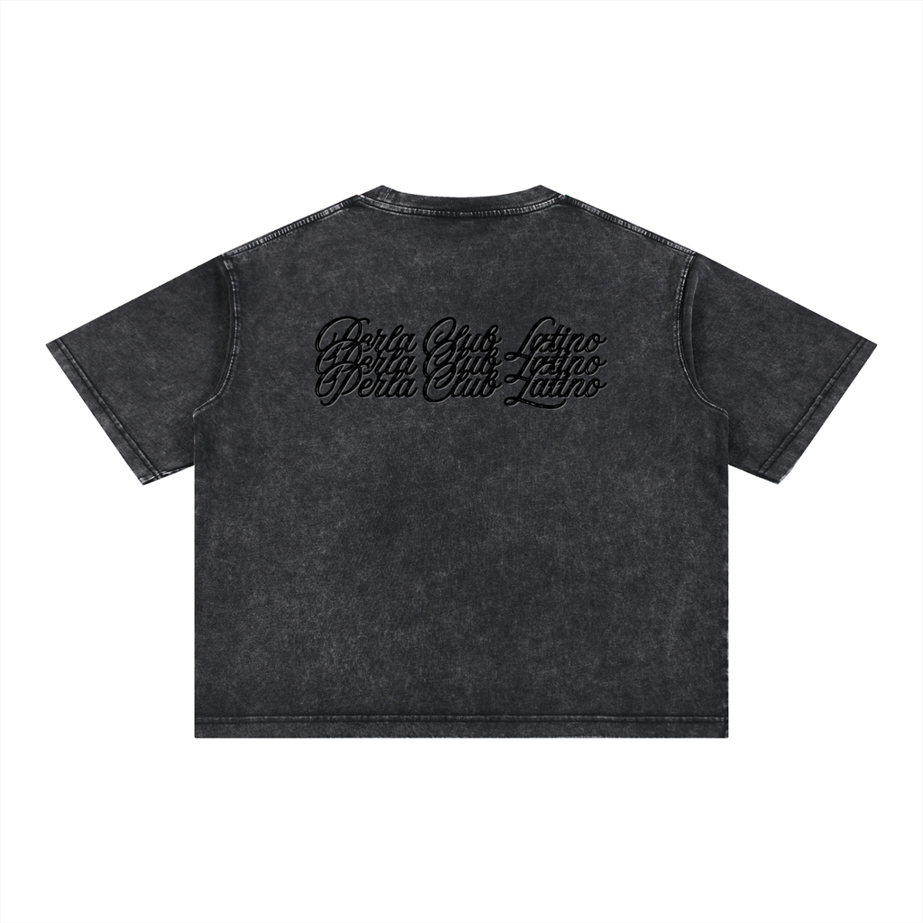 Club Latino Snow Wash Oversized Cropped Tee