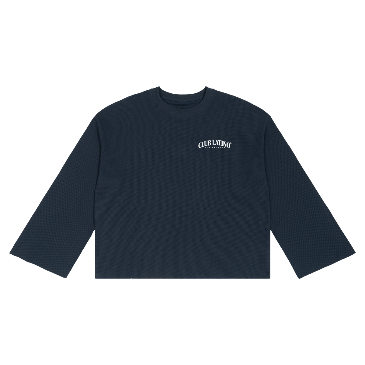 Club Latino Waffle Raw Edge Long Sleeve Shirt