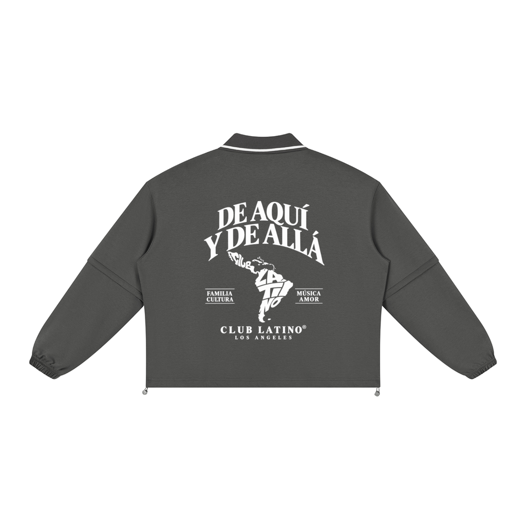 Club Latino “De Aquí y De Allá” Boxy Collared Sweatshirt