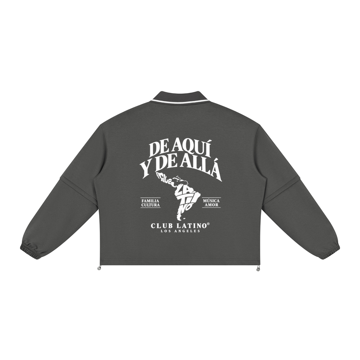 Club Latino “De Aquí y De Allá” Boxy Collared Sweatshirt