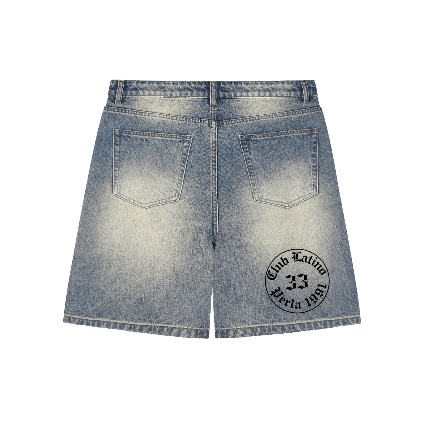 Faded Distressed Baggy Denim Shorts