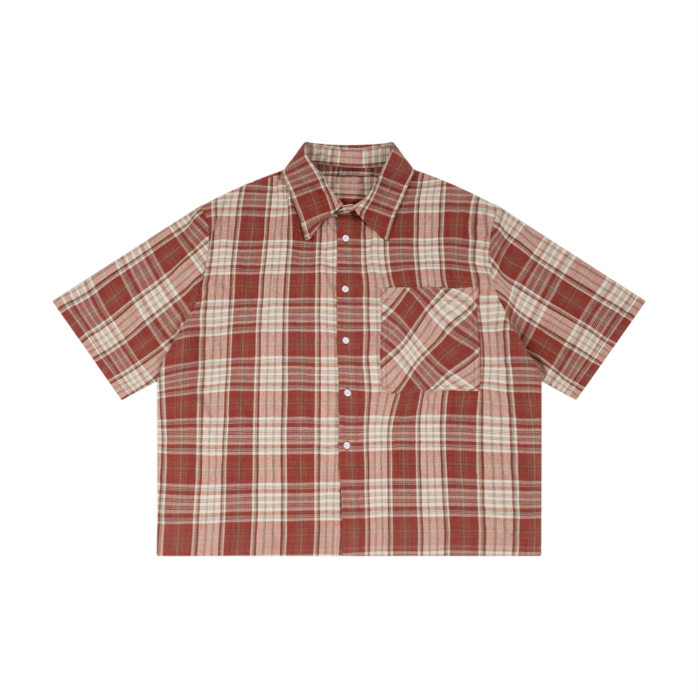 Plaid Boxy Short Sleeve Shirt | Unisex Streetwear | PERLA