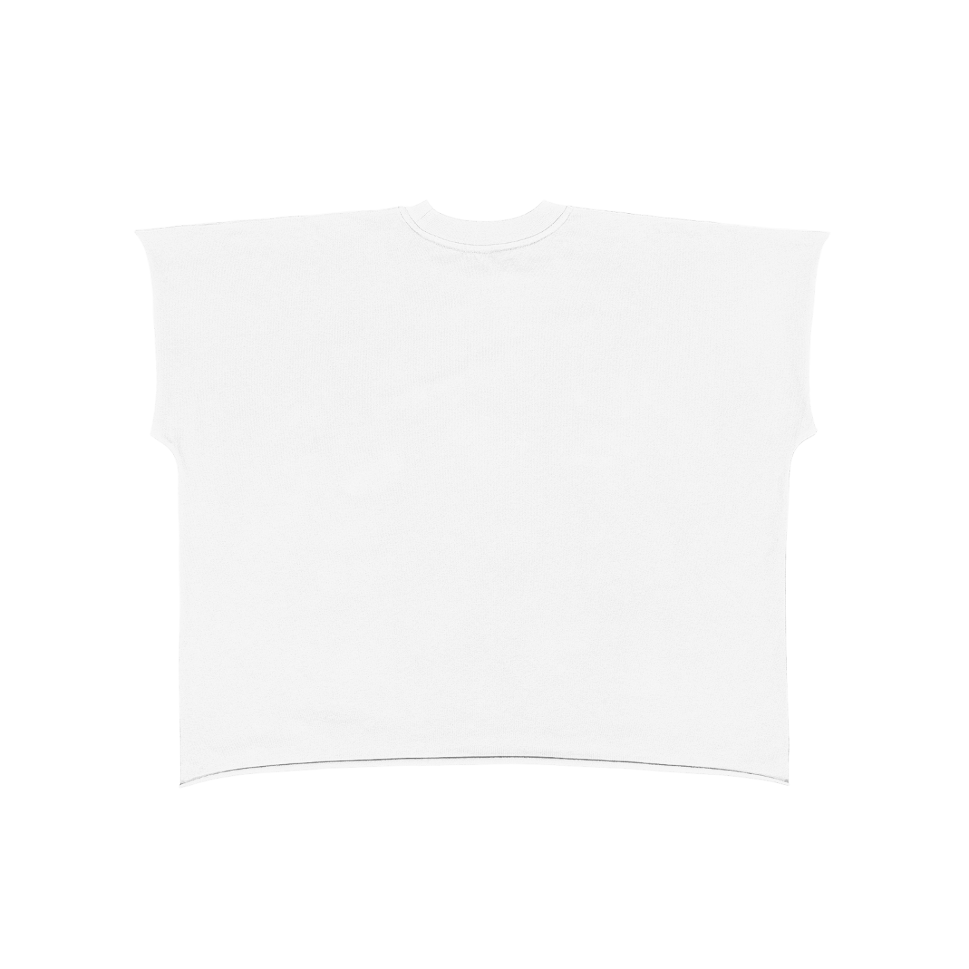 Unisex Boxy Hem Cut Off T-Shirt