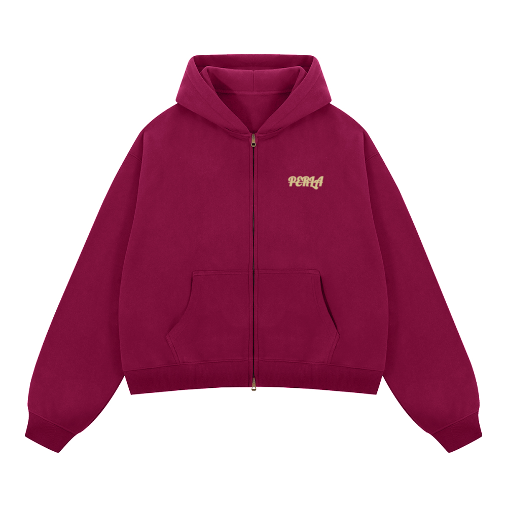 Unisex Boxy Cropped Fleece Zip-up Hoodie(380GSM)