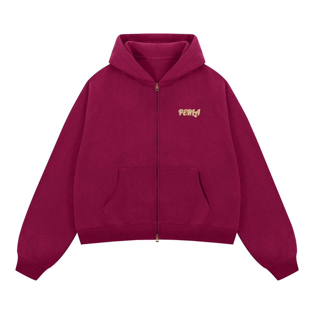 Unisex Boxy Cropped Fleece Zip-up Hoodie(380GSM)