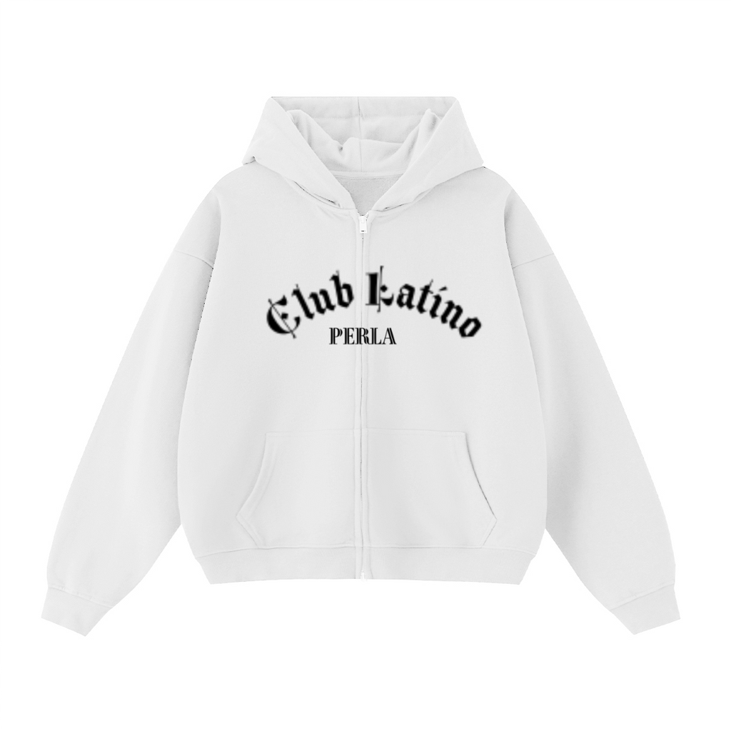CLP Unisex Cropped Oversized Zip-up Hoodie