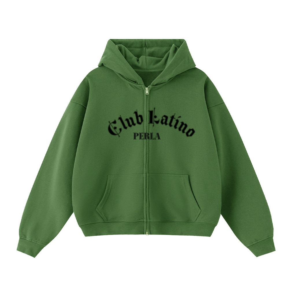 CLP Unisex Cropped Oversized Zip-up Hoodie