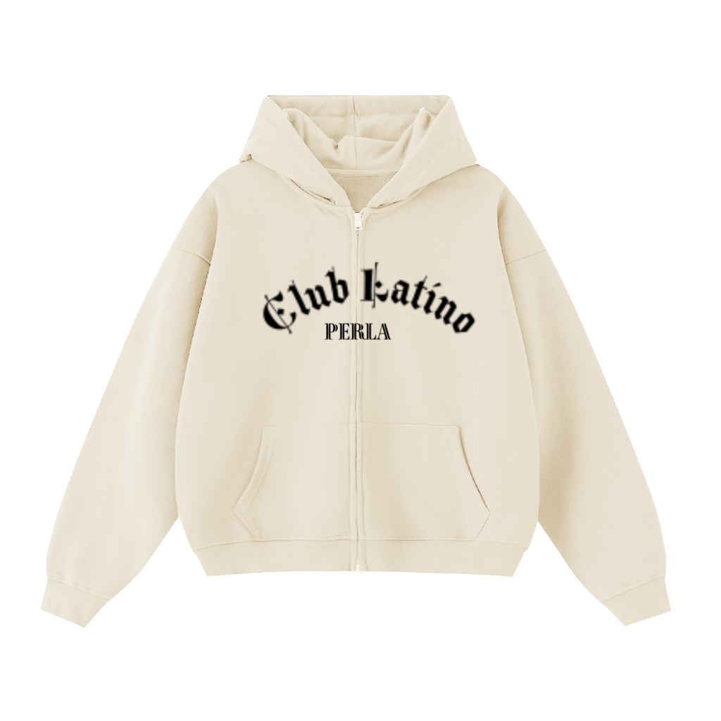 CLP Unisex Cropped Oversized Zip-up Hoodie