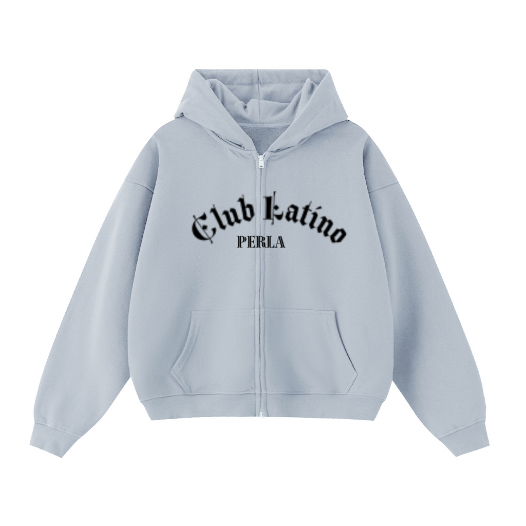 CLP Unisex Cropped Oversized Zip-up Hoodie