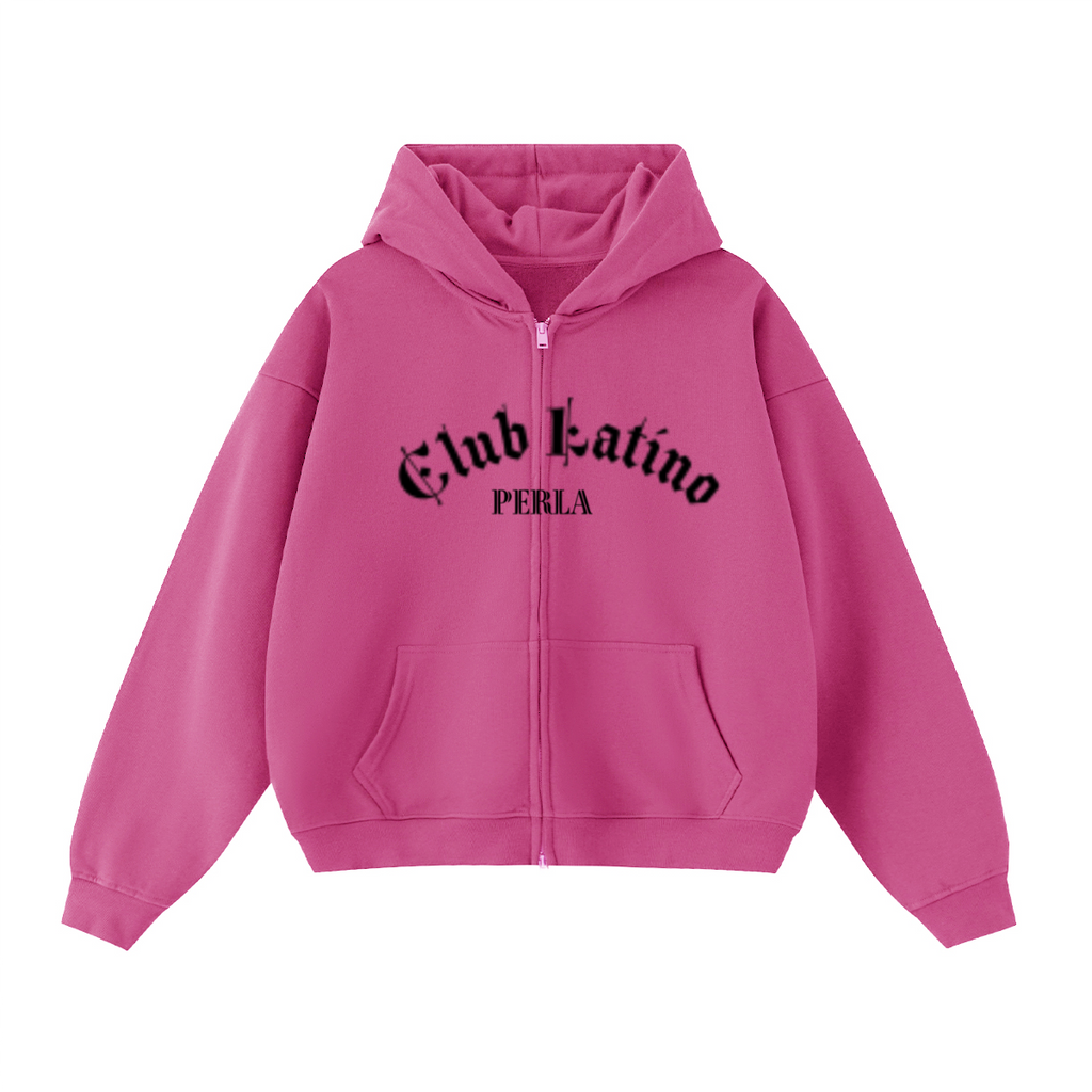 CLP Unisex Cropped Oversized Zip-up Hoodie