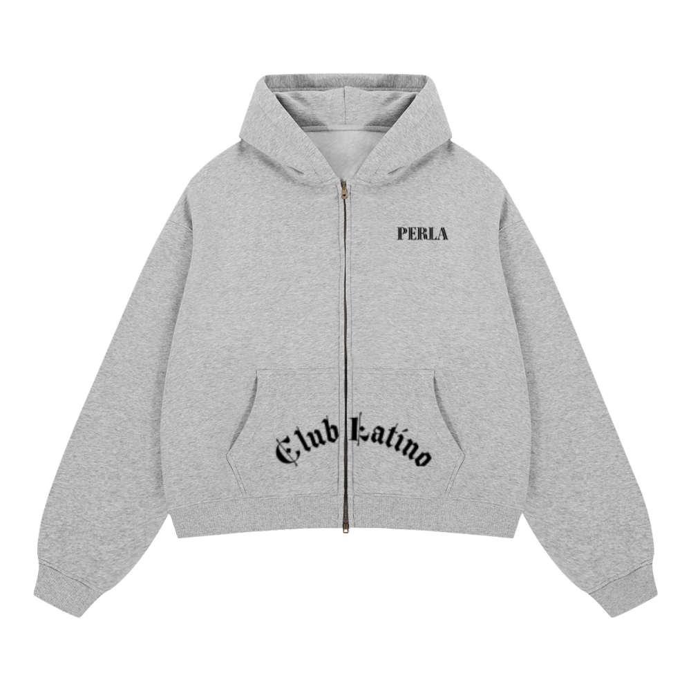 Unisex Boxy Cropped Fleece Zip-up Hoodie(380GSM)