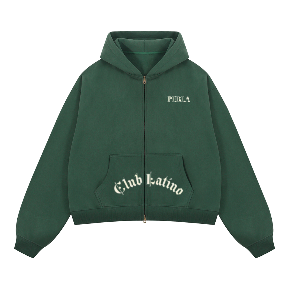 Unisex Boxy Cropped Fleece Zip-up Hoodie(380GSM)
