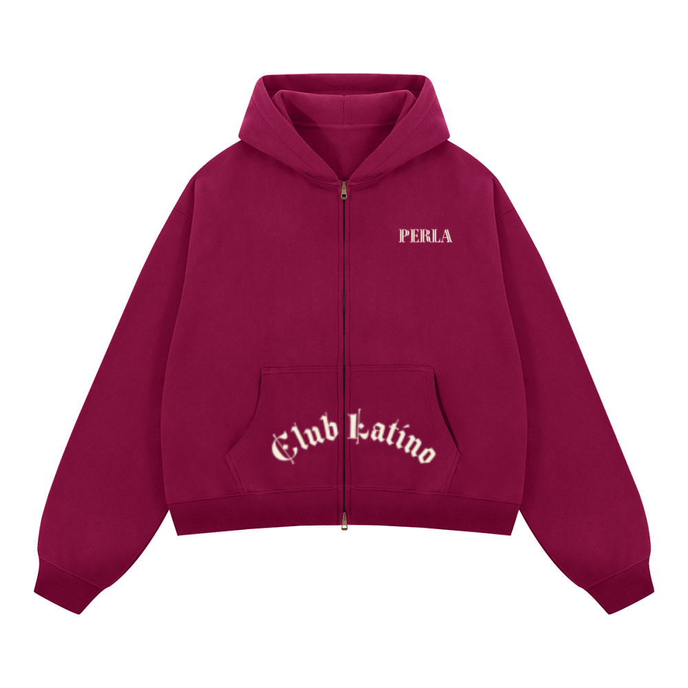 Unisex Boxy Cropped Fleece Zip-up Hoodie(380GSM)
