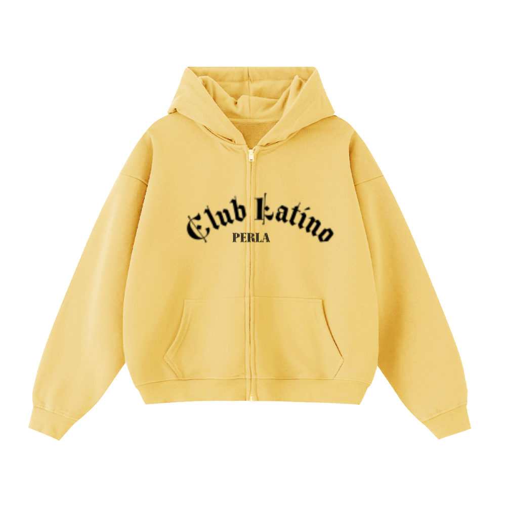Club Latino PERLA Unisex Cropped Double-Zip Hoodie
