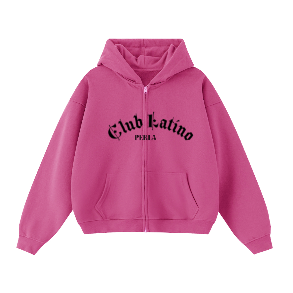 Club Latino PERLA Unisex Cropped Double-Zip Hoodie