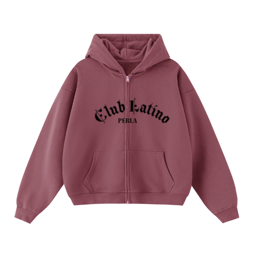 Club Latino PERLA Unisex Cropped Double-Zip Hoodie