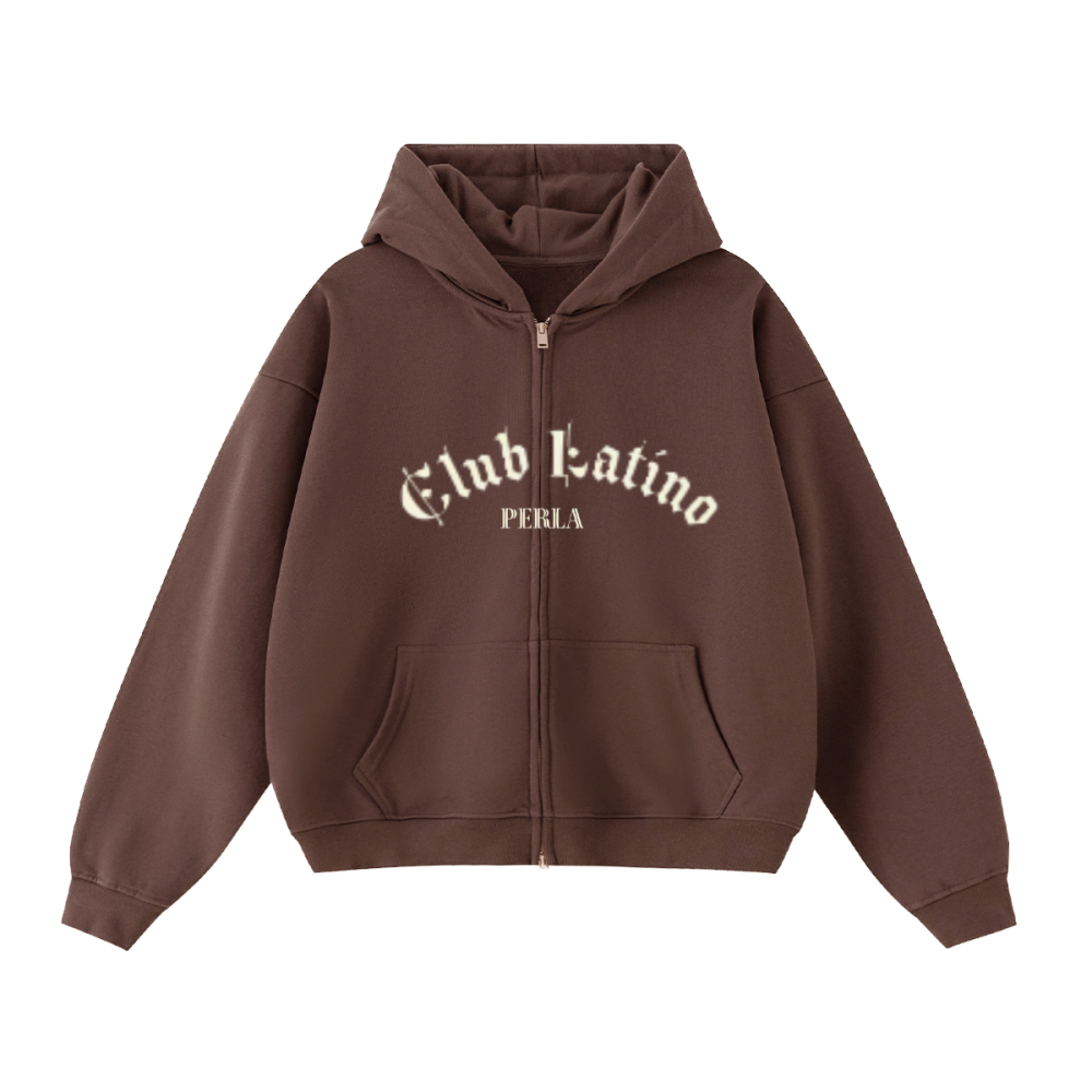 Club Latino PERLA Unisex Cropped Double-Zip Hoodie