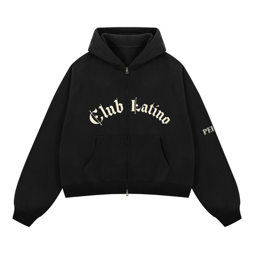 Boxy Cropped Fleece Zip-Up Hoodie – 380GSM