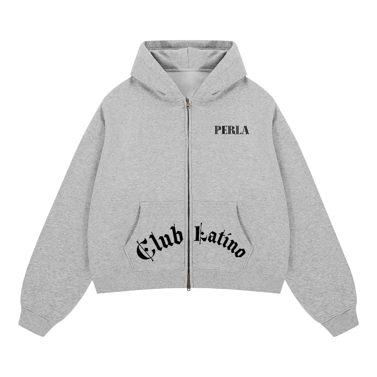 Cropped Zip Up Hoodie - Boxy Unisex Club Latino 2.0 Streetwear | PERLA