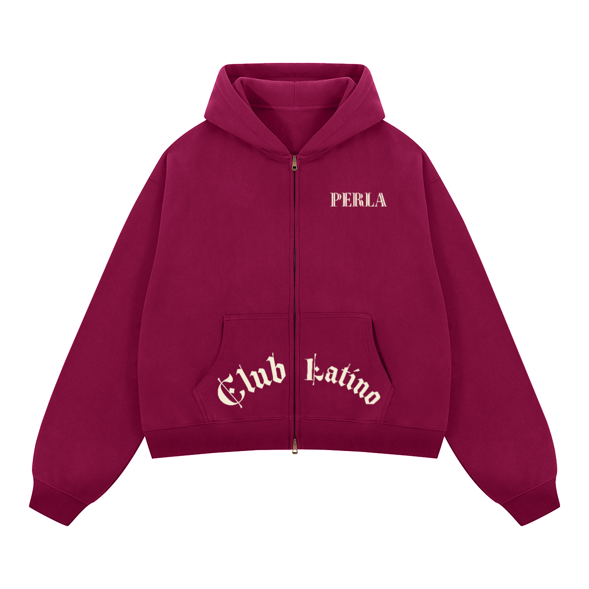 Cropped Zip Up Hoodie - Boxy Unisex Club Latino 2.0 Streetwear | PERLA