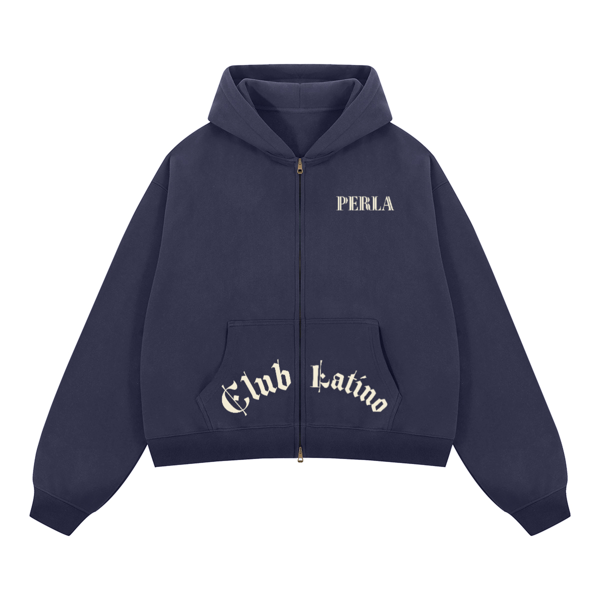 Cropped Zip Up Hoodie - Boxy Unisex Club Latino 2.0 Streetwear | PERLA