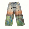 Relaxed Wide Fit Vintage Painted Denim Pants - Streetwear Style | PERLA