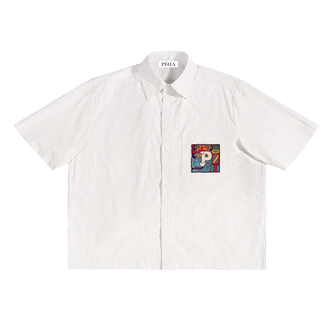 PERLA Striped Boxy Button Down