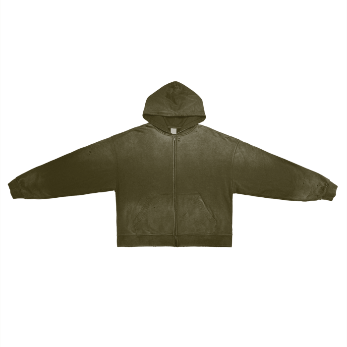 Hand-Frayed Cotton Hoodie