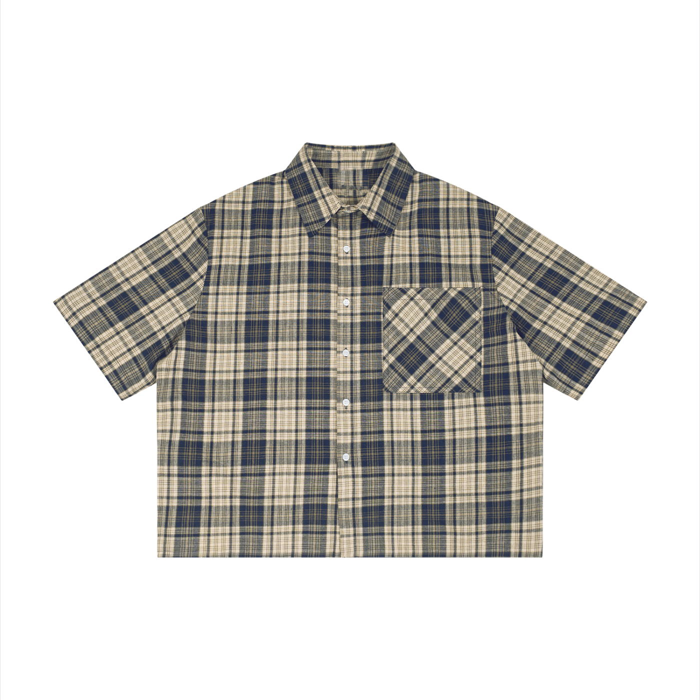 Plaid Boxy Short Sleeve Shirt | Unisex Streetwear | PERLA