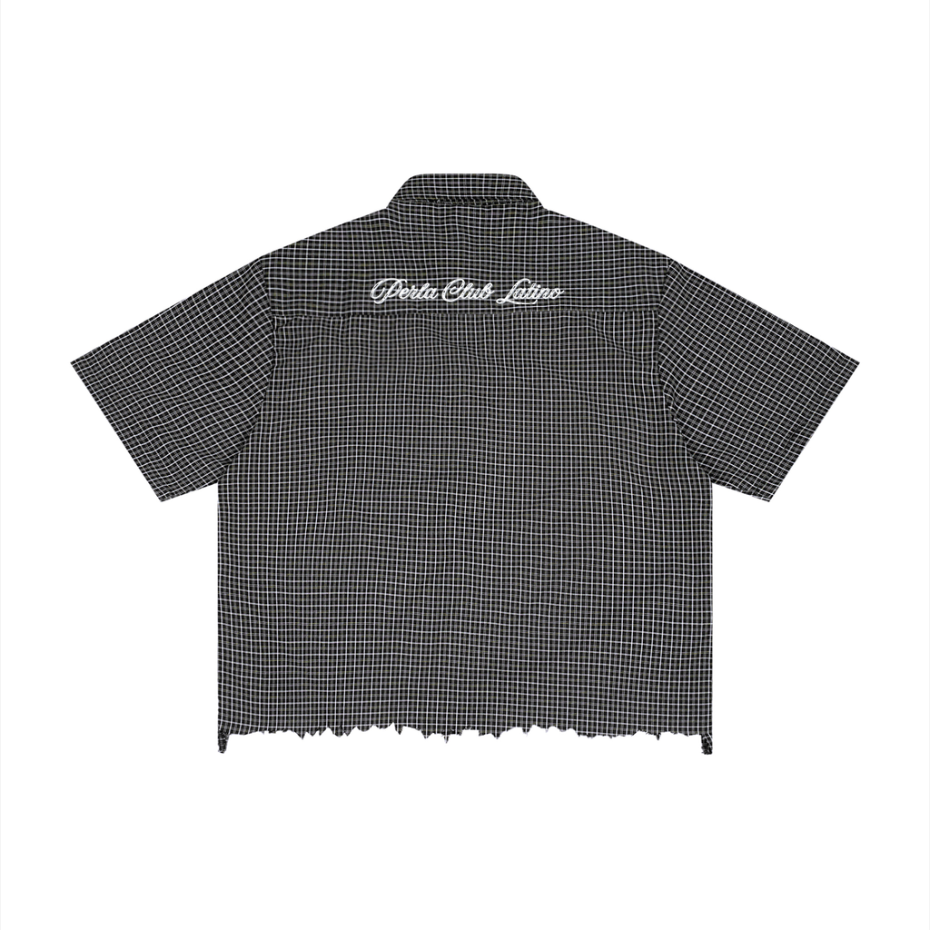 Club Latino Plaid Raw Hem Boxy Shirt | PERLA