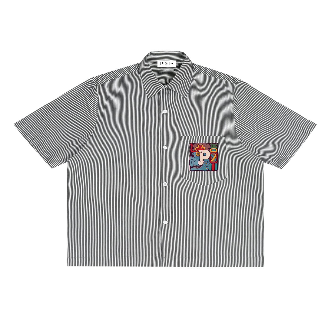 PERLA Striped Boxy Button Down