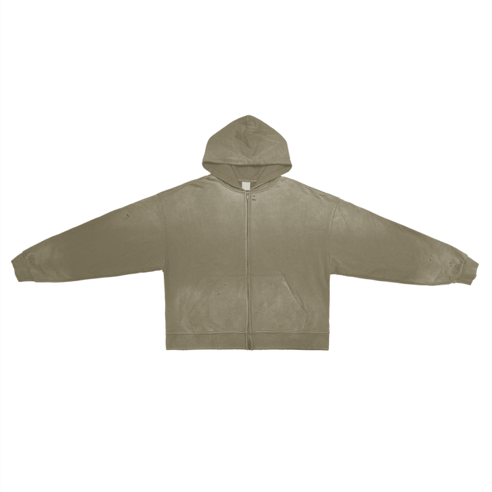 Hand-Frayed Cotton Hoodie