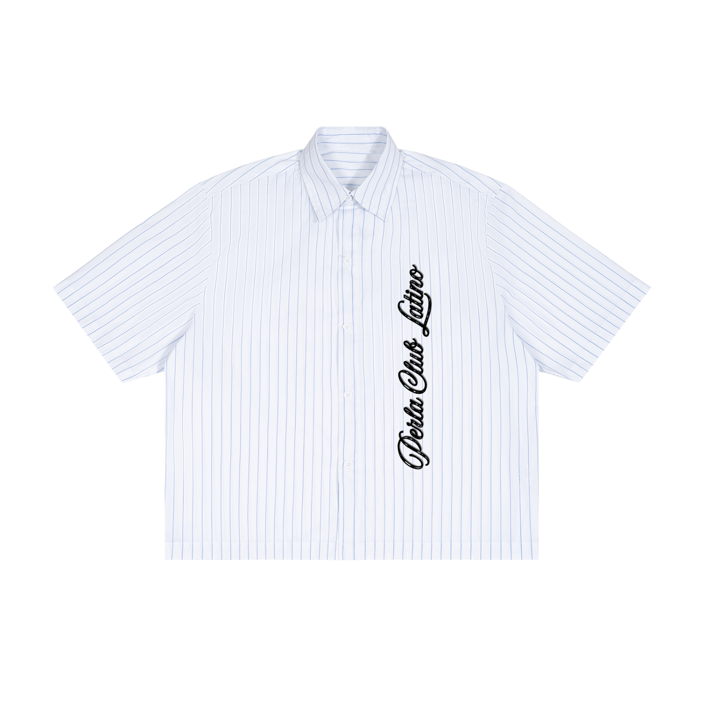 PERLA Pinstripe Boxy Button-Up