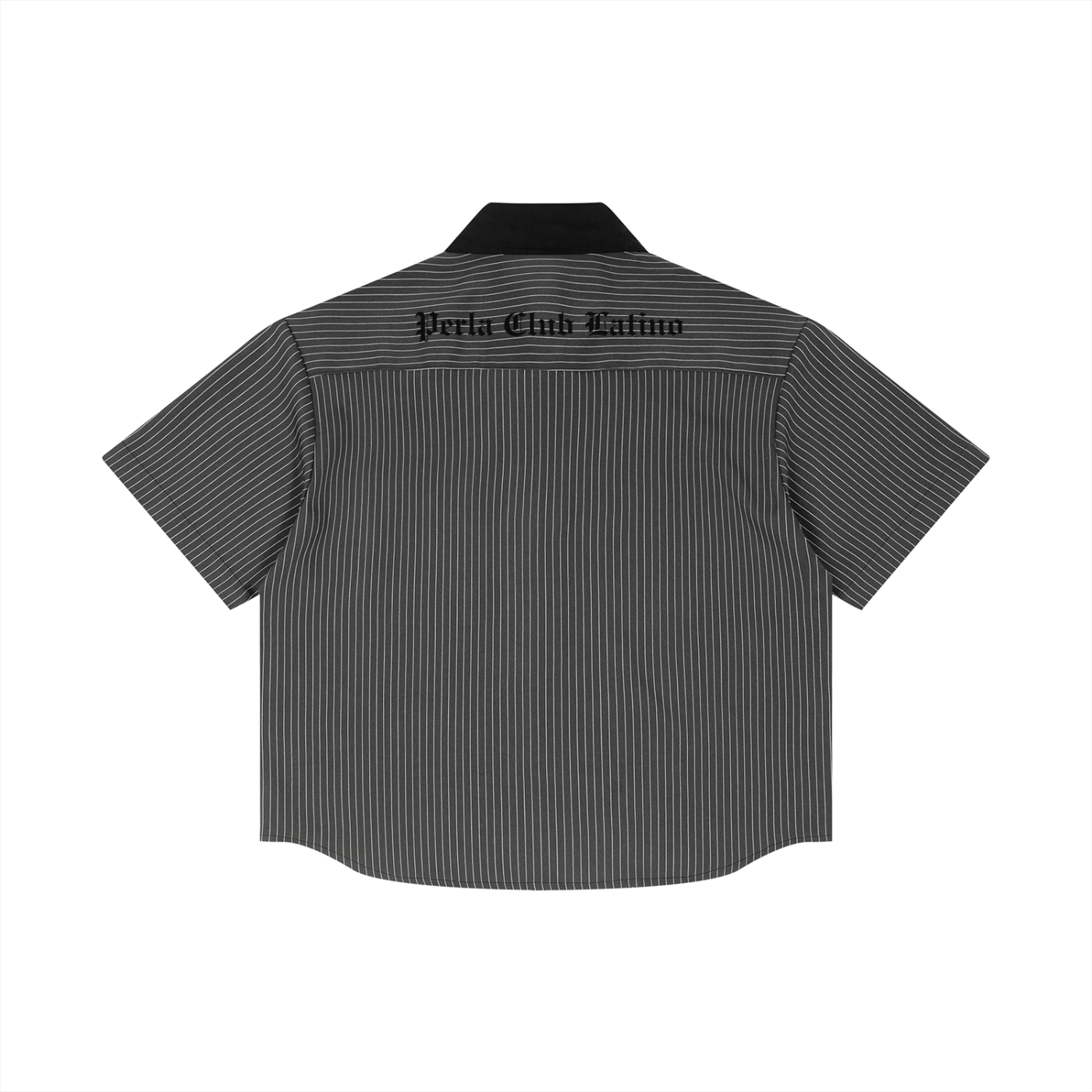 Striped Contrast Collar Boxy Shirt | PERLA