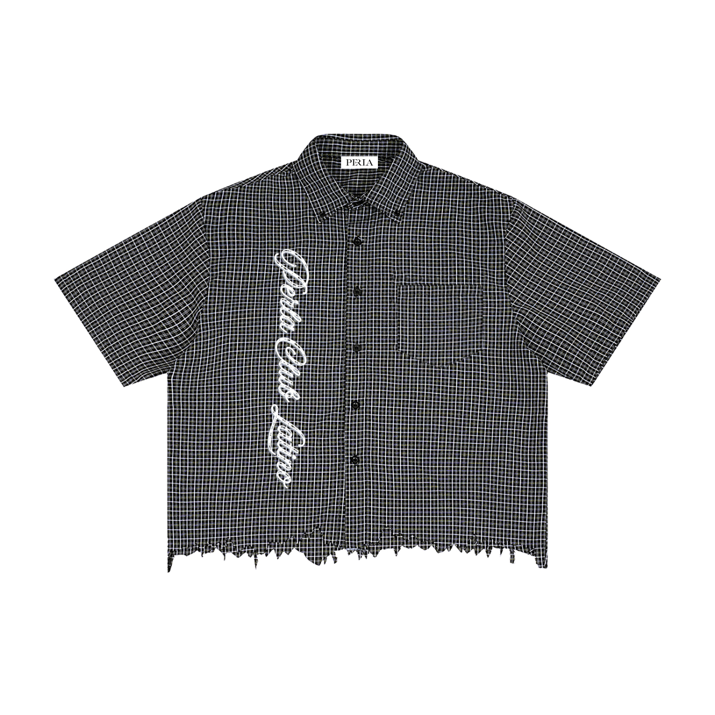 Club Latino Plaid Raw Hem Boxy Shirt | PERLA