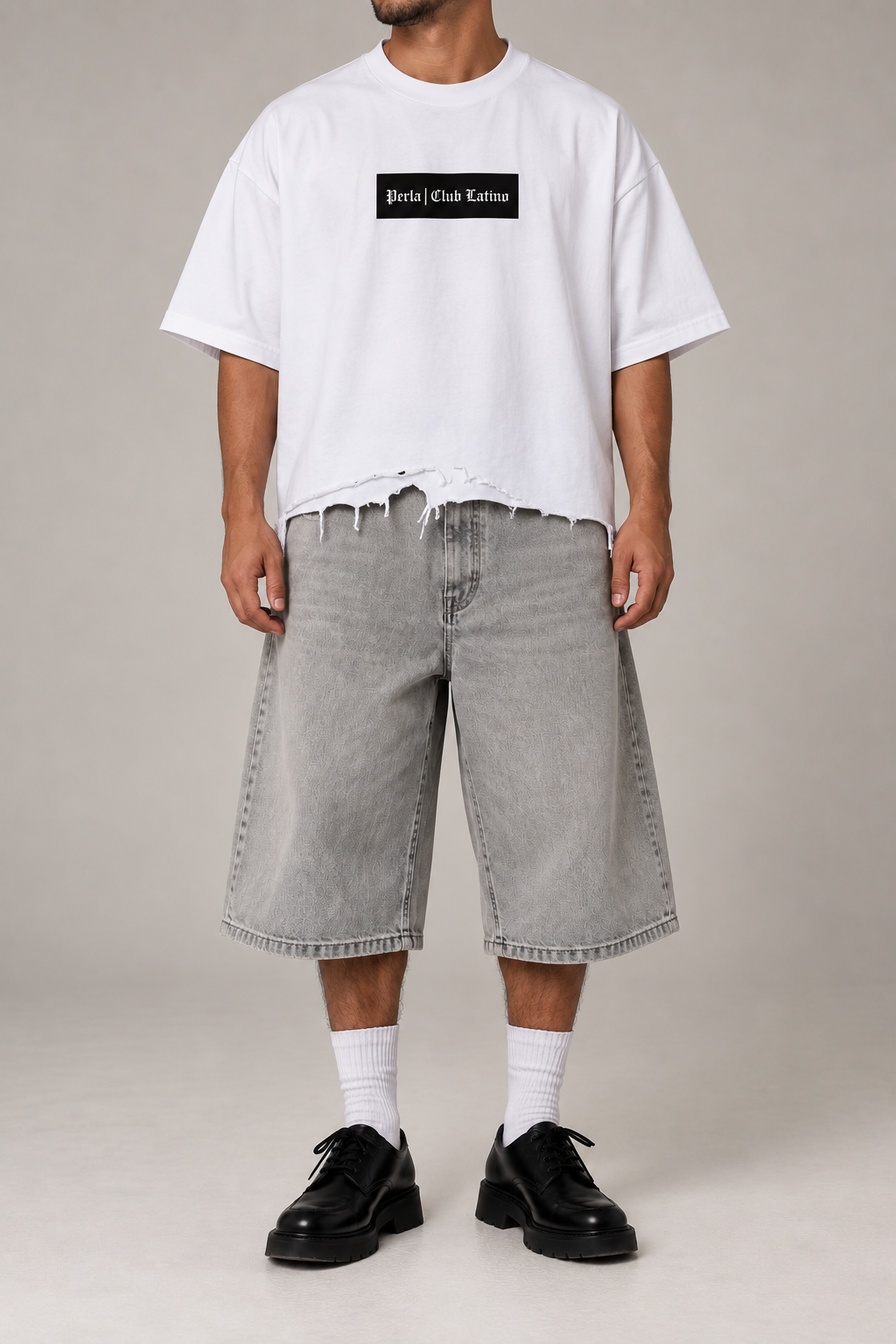 PERLA Vintage Distressed Boxy Tee