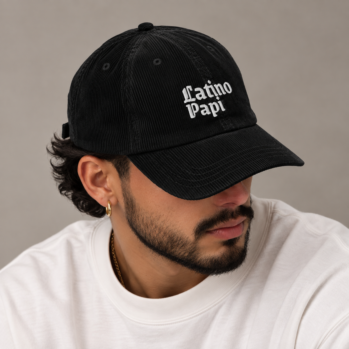Latino Papi Corduroy Hat – Embroidered Men’s Cap | PERLA