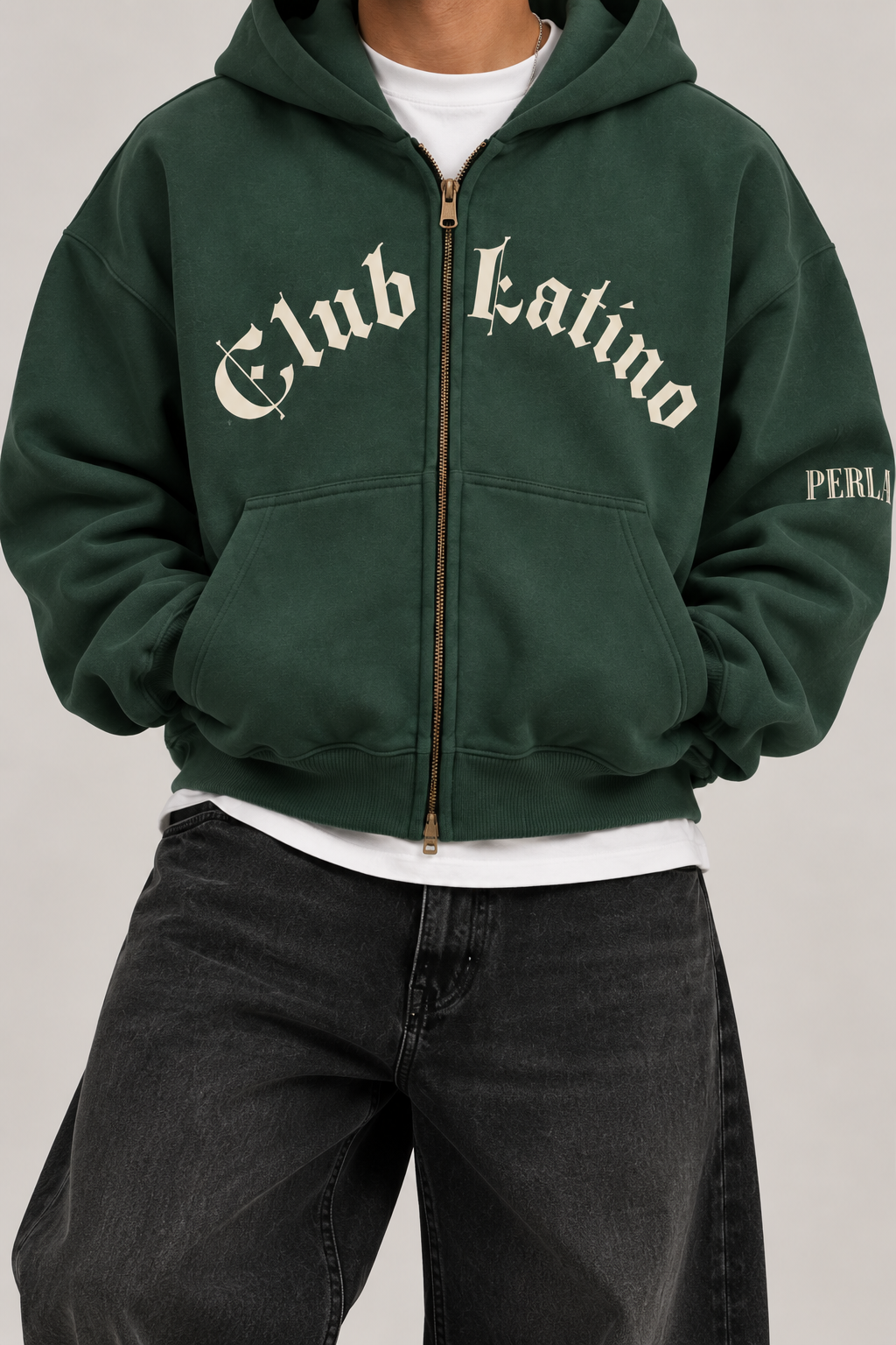 Boxy Cropped Fleece Zip-Up Hoodie – 380GSM