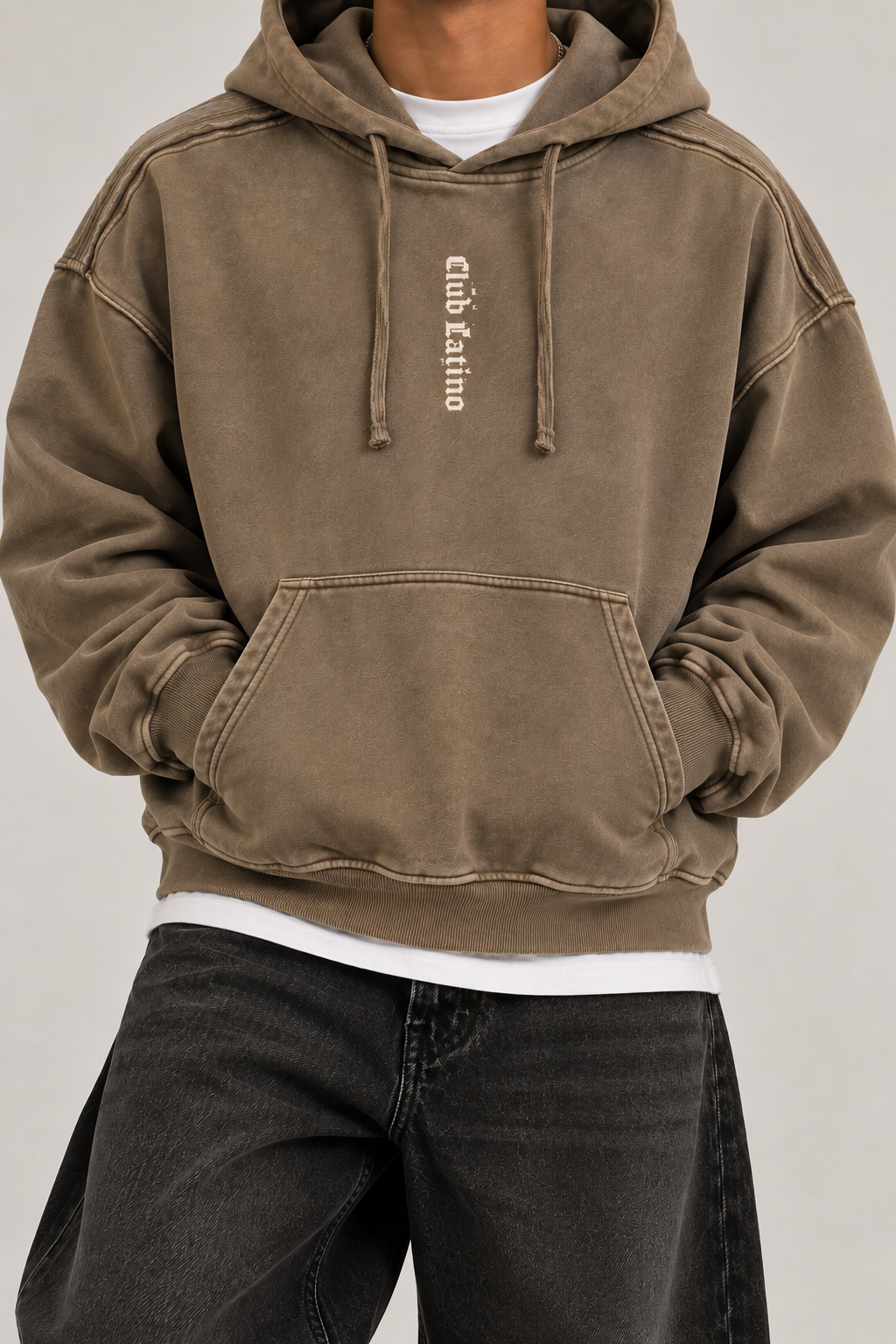 Snow Washed Raw Edge Hoodie