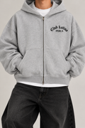 Boxy Cropped Fleece Zip-Up Hoodie – 380GSM