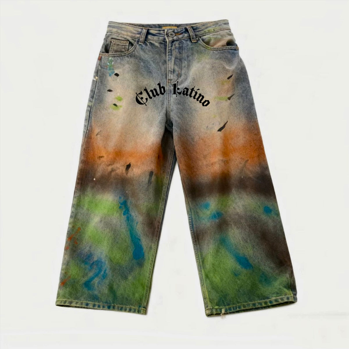 Relaxed Wide Fit Vintage Painted Denim – Unisex Streetwear | PERLA