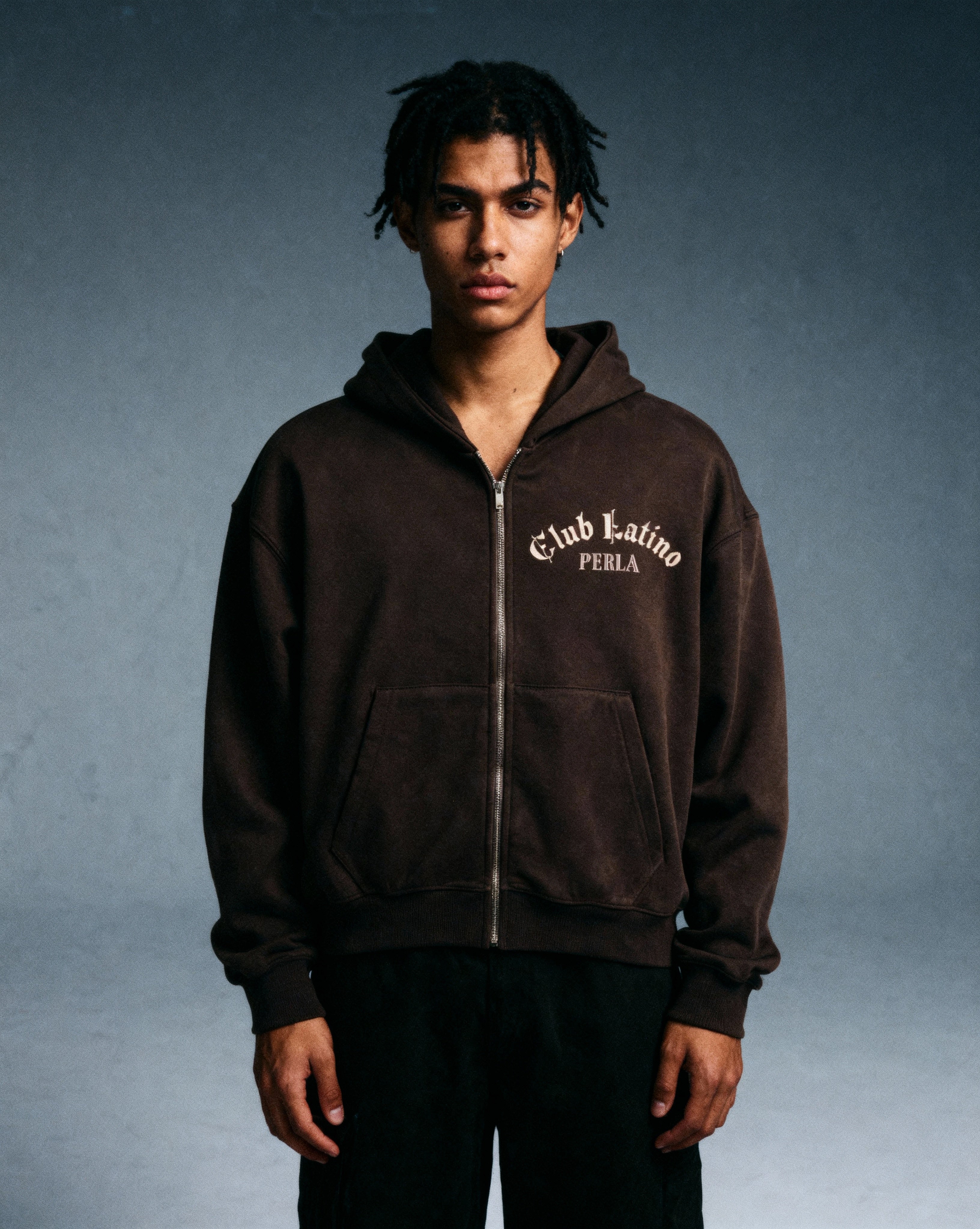 Club Latino Boxy Cropped Zip Hoodie | PERLA