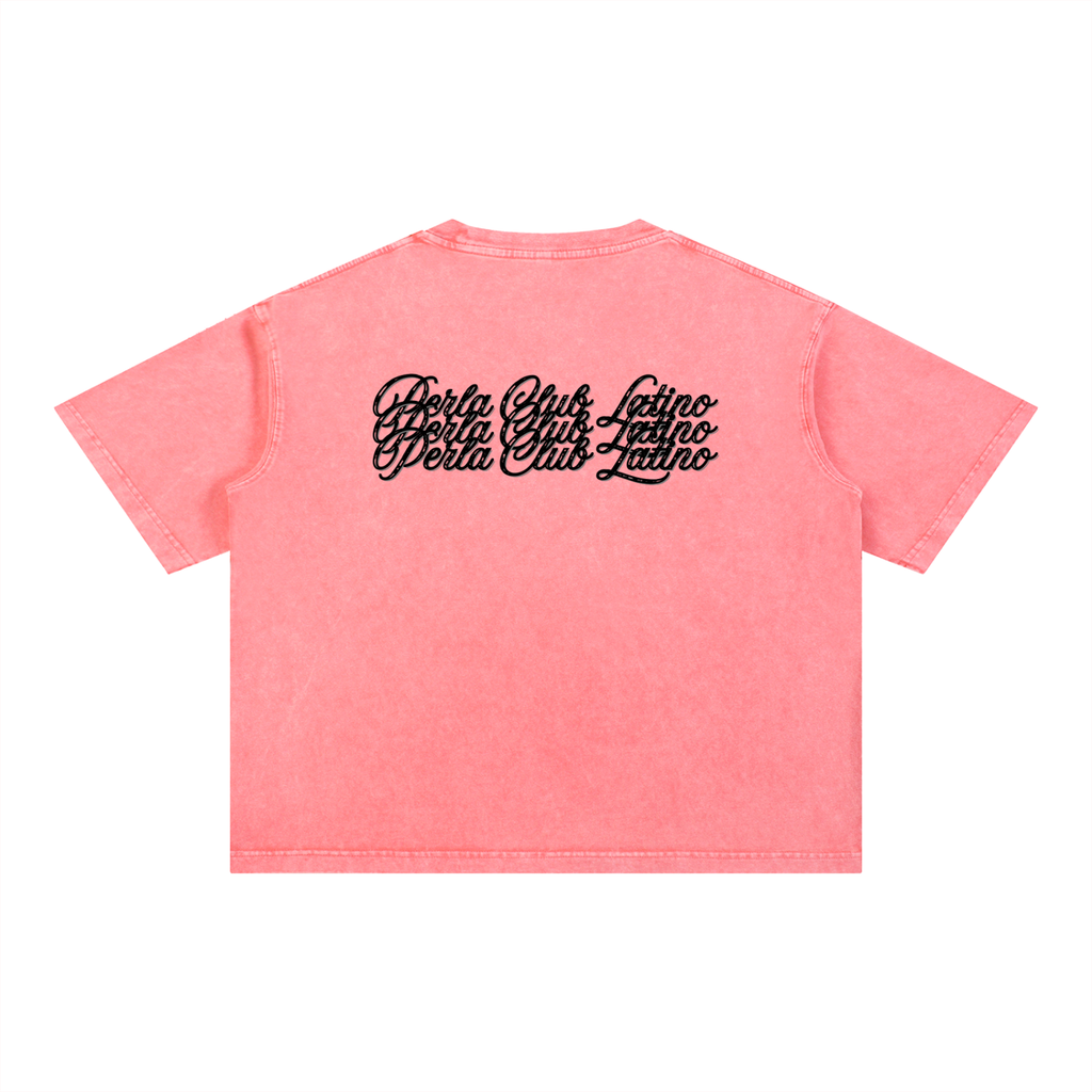 Club Latino Snow Wash Oversized Cropped Tee