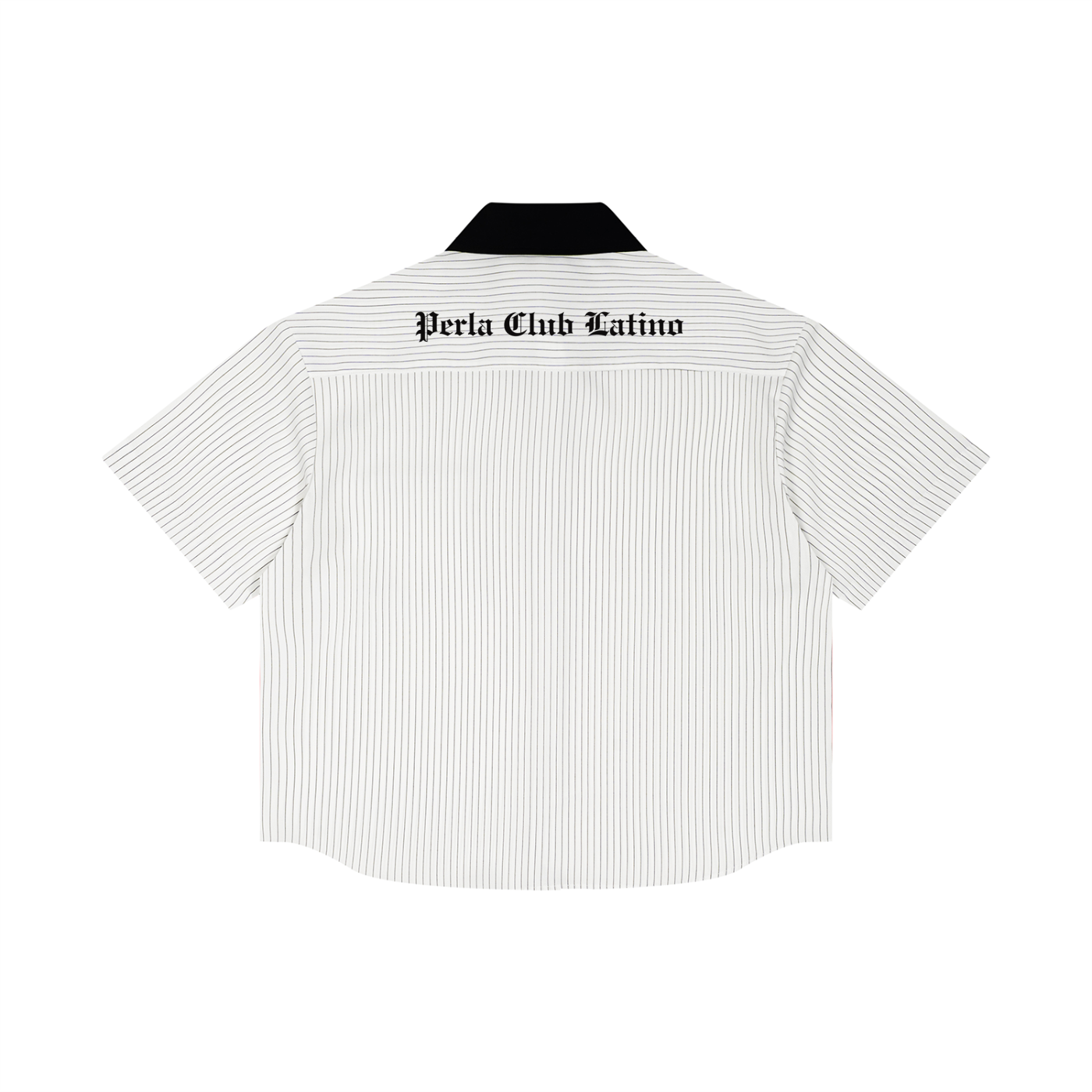 Striped Contrast Collar Boxy Shirt | PERLA