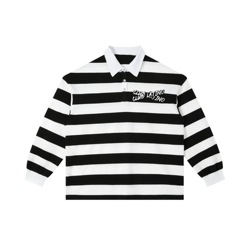 Club Latino Color block Stripe Polo Double Logo – Unisex Streetwear | PERLA