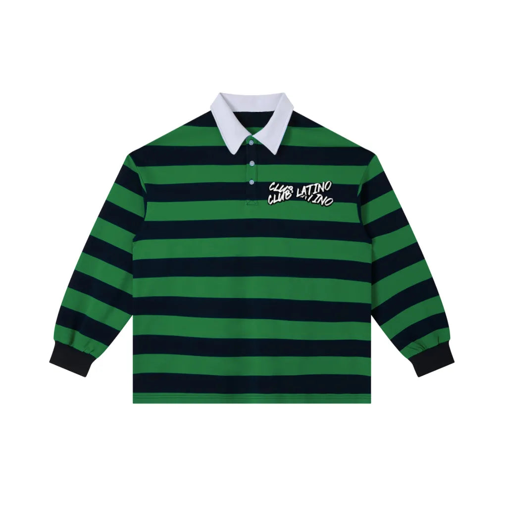 Club Latino Color block Stripe Polo Double Logo – Unisex Streetwear | PERLA