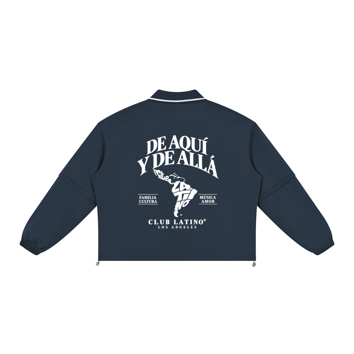 Club Latino “De Aquí y De Allá” Boxy Collared Sweatshirt