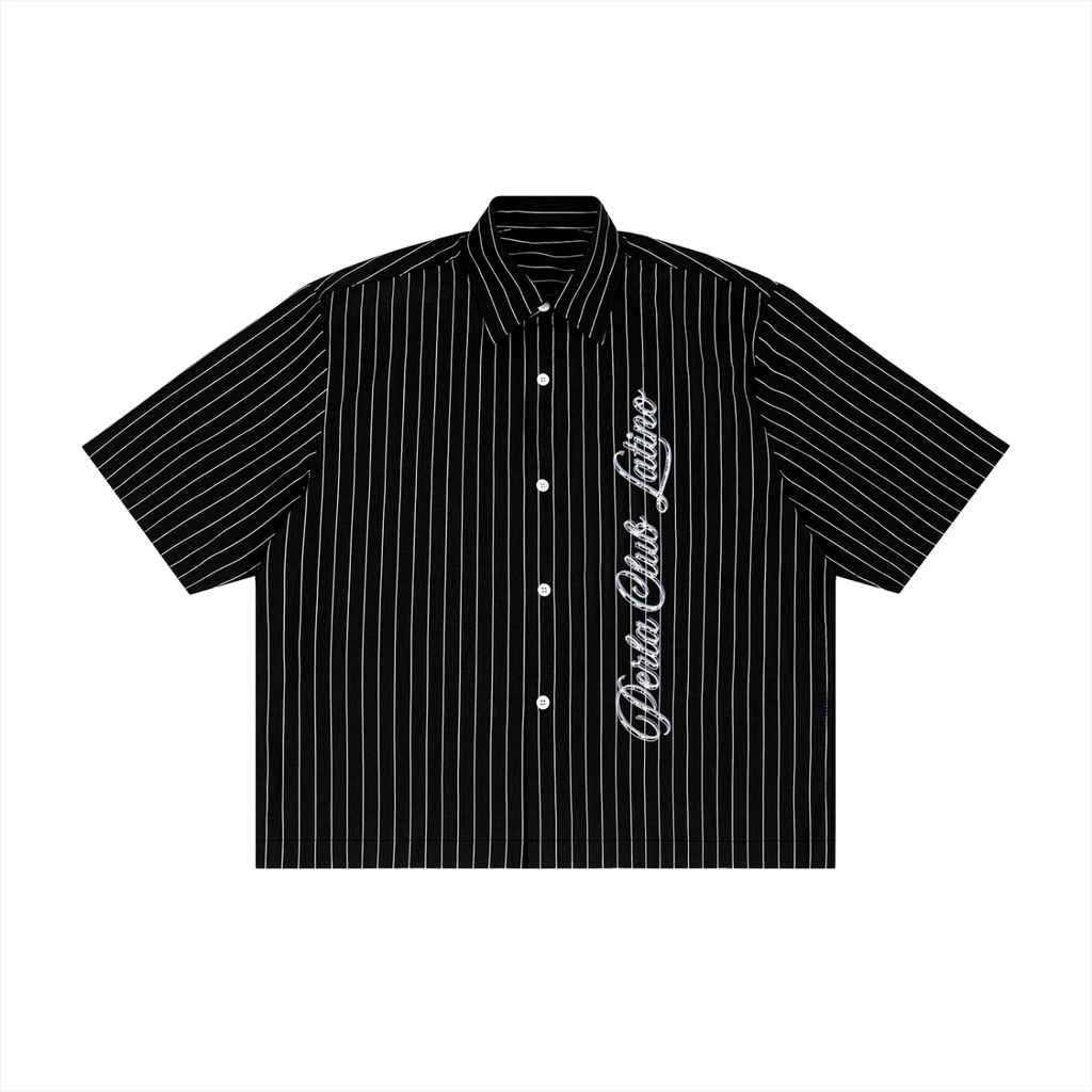 PERLA Pinstripe Boxy Button-Up
