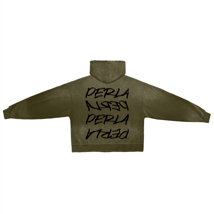 Hand-Frayed Cotton Hoodie